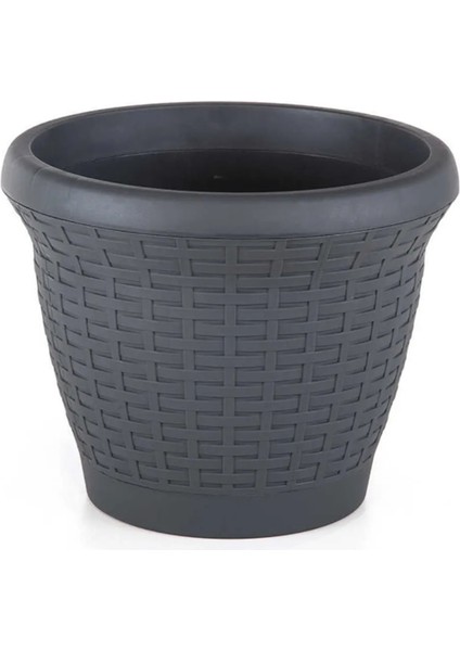 Hasır Saksı 25 LT - Antrasit Renk