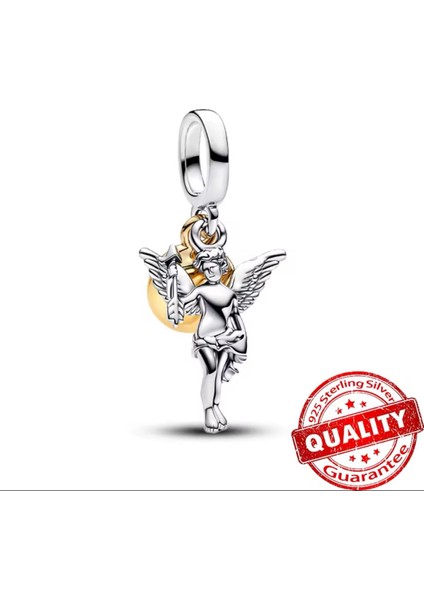 Gümüş Aşk Tanrısı Sallantılı Charm