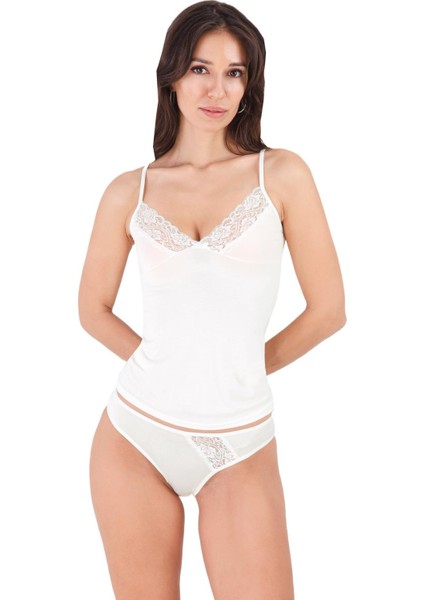 8690 Ekru Renk 2li Atlet Dantelli Takım fiyatları