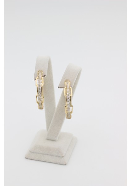 Xupıng Jewelry Zirkon Taşlı Halka Küpe