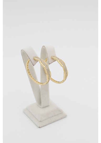 Xupıng Jewelry Zirkon Taşlı Halka Küpe
