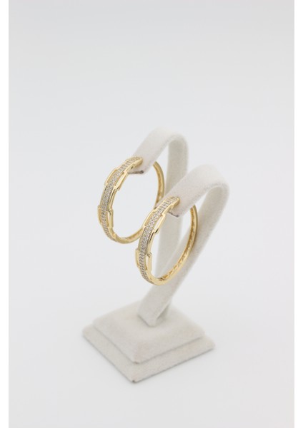 Xupıng Jewelry Zirkon Taşlı Halka Küpe