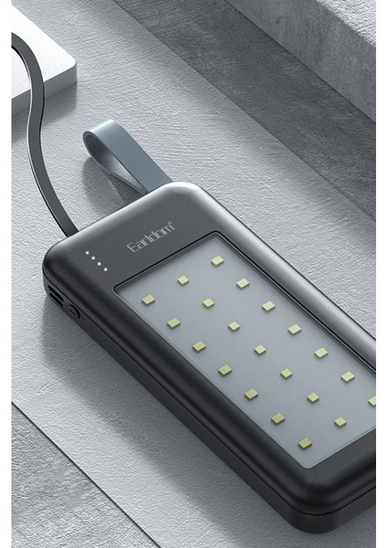 PB48 10.000 Mah 10W LED Işıklı 3in1 Dahili Kablolu Powerbank