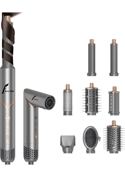 8 In 1 Hava Üflemeli Saç Düzleştirici Şekillendirici Compact Saç Kurutma Fön Makinesi Airwrap