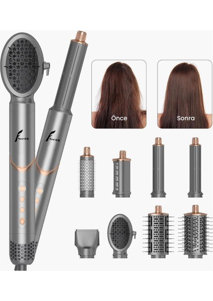 8 In 1 Hava Üflemeli Saç Düzleştirici Şekillendirici Compact Saç Kurutma Fön Makinesi Airwrap