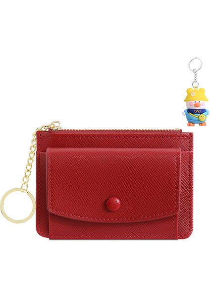 Anahtarlık Bayan Para Cüzdanı Sevimli Öğrenci Çoklu Kart Yuvası Fermuarlı Küçük Kart Tutucu (Yurt Dışından)
