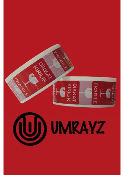 6 Adet Dikkat Kırılır Etiketli Bant 45 mm x 100 m Hotmelt Koli Bandı