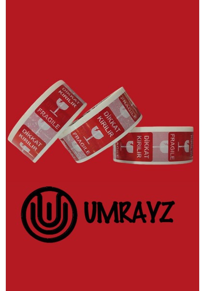 6 Adet Dikkat Kırılır Etiketli Bant 45 mm x 100 m Hotmelt Koli Bandı