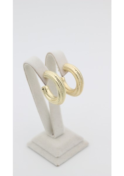 Xupıng Jewelry Çizgi Desenli Halka Küpe