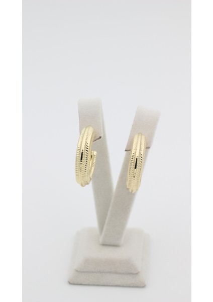 Xupıng Jewelry Çizgi Desenli Halka Küpe modelleri
