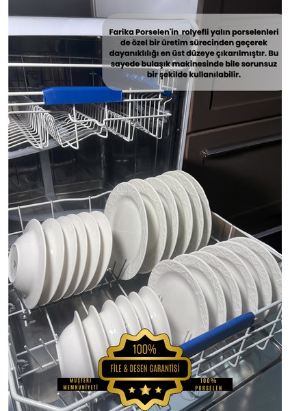 Bahar 24 Parça 6 Kişilik Porselen Yemek Takımı