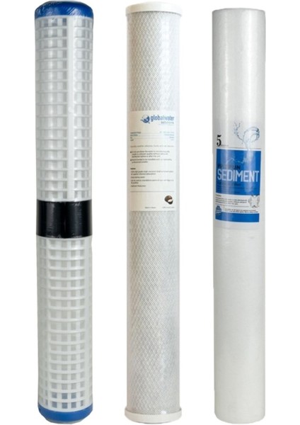 20 inç 3'lü Filtre Seti Gac Karbon Filtre Sediment Filtre Karbon Filtre