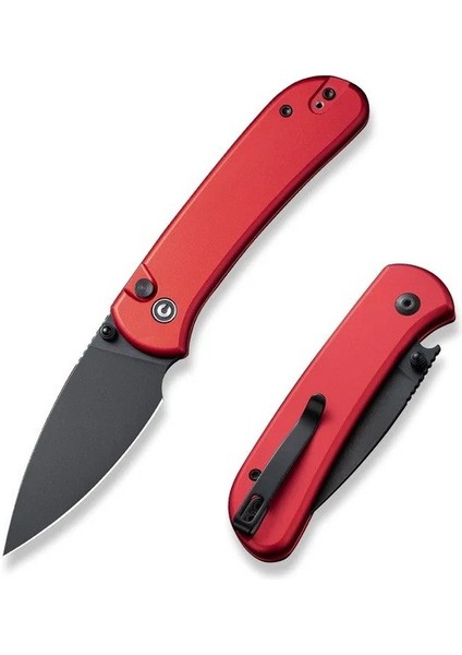Qubit Button Lock & Thumb Stud Knife Red Aluminum Handle Çakı fiyatları