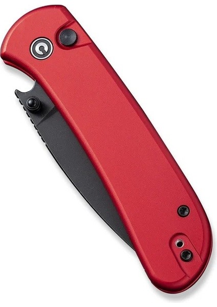 Qubit Button Lock & Thumb Stud Knife Red Aluminum Handle Çakı indirimleri