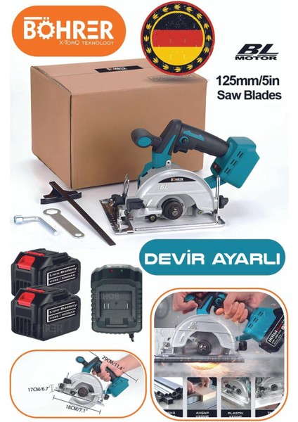 Alman V598 15 Pilli Çift Akülü Devir Ayarlı Daire Testere Sunta Kesme Makinesi