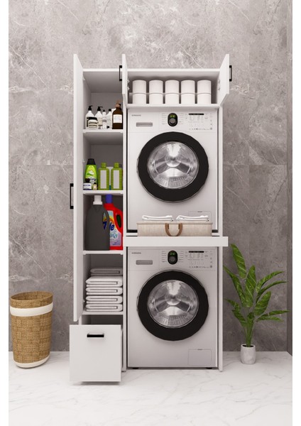 Mdf Çamaşır Makinesi Dolabı Kurutma Makinesi Dolabı