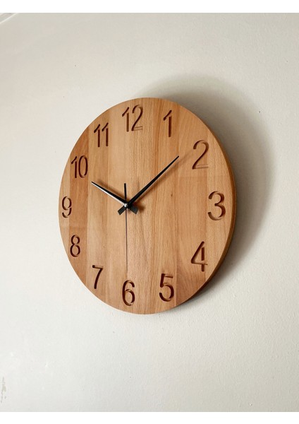 Minimalist Ahşap Duvar Saati, Modern Duvar Saati, Ev si