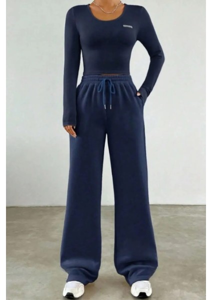 Kadın 3 Iplik Içi Şardonlu Kalın Kışlık Bol Paça Palazzo Eşofman Altı modelleri