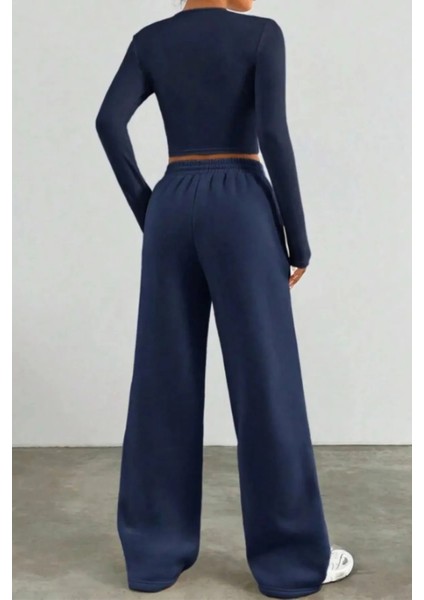 Kadın 3 Iplik Içi Şardonlu Kalın Kışlık Bol Paça Palazzo Eşofman Altı fırsatları