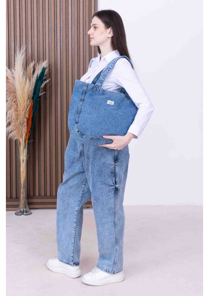 Yıkamalı Kot Denim Omuz Çantası