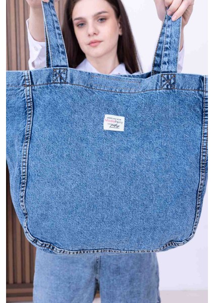 Yıkamalı Kot Denim Omuz Çantası