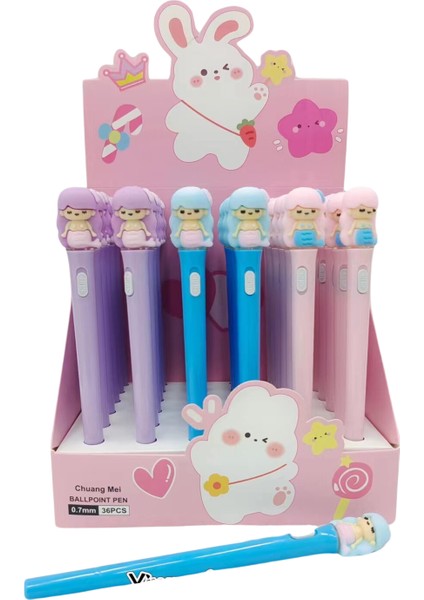Deniz Kızı Desenli Jel Tükenmez Kalem Set 3'lü