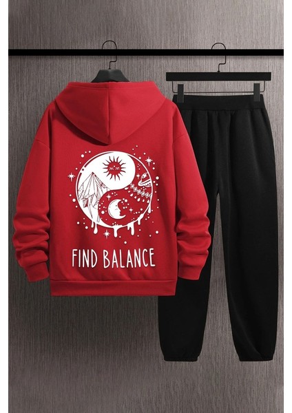 Uygun Tarz Unisex Yin & Yang Baskılı Eşofman Takımı fiyatları