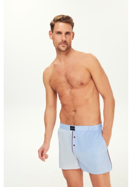 Lyron Unisex Koton Çizgili Şort