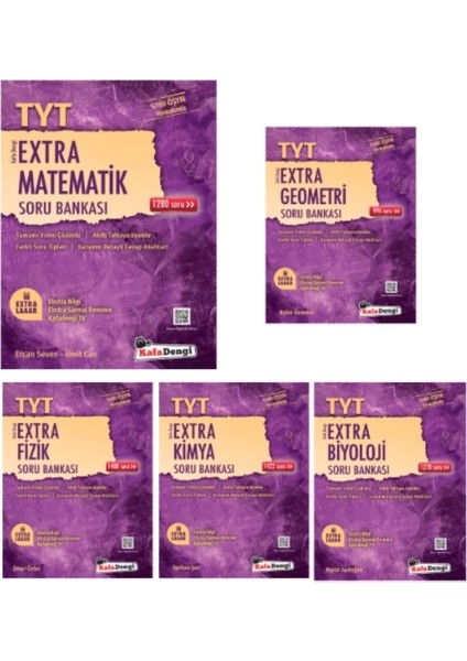 Tyt Sayısal Set Matematik - Geometri - Fizik - Kimya - Biyoloji Extra Soru Bankası