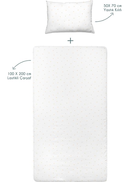 Stars 100% Pamuk Saten Lastikli Çarşaf Seti - 100X200 cm + 50X70 cm fiyatları