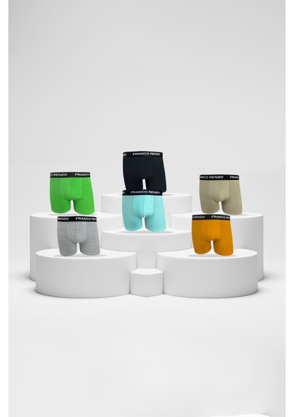 Erkek 6'lı Premium Kalite Pamuklu ve Likralı Boxer