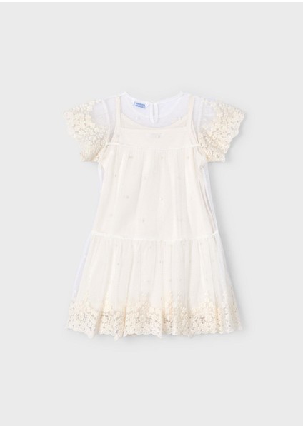 Kız Çocuk Işlemeli Tül Elbise modelleri