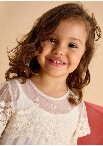 Kız Çocuk Işlemeli Tül Elbise indirimleri