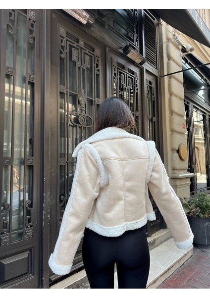 Kuzu Yumoş Kaplama Tak Çıkar Kol Crop Nubuk Kaban fiyatları