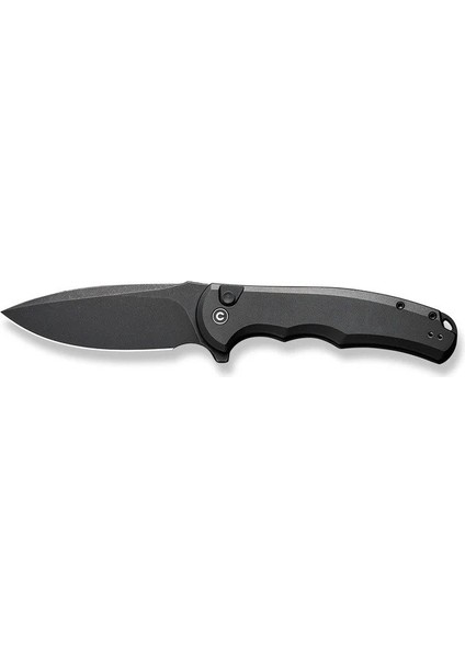 Button Lock Praxis Flipper Knife Black Aluminum Handle Çakı