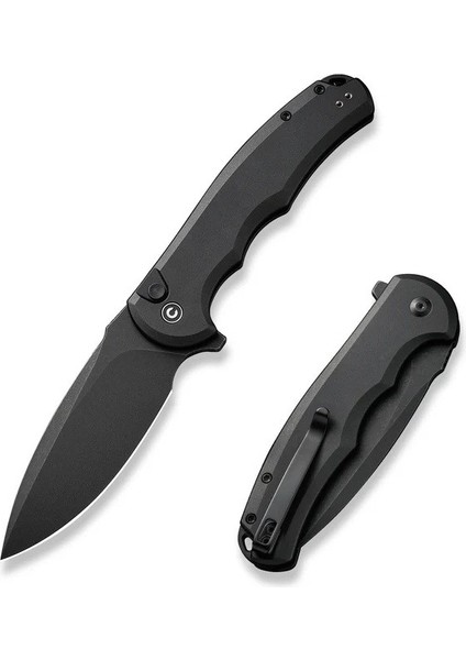 Button Lock Praxis Flipper Knife Black Aluminum Handle Çakı fiyatları