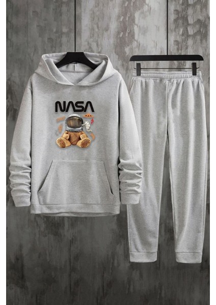Uygun Tarz Unisex Nasabear Baskılı Eşofman Takımı