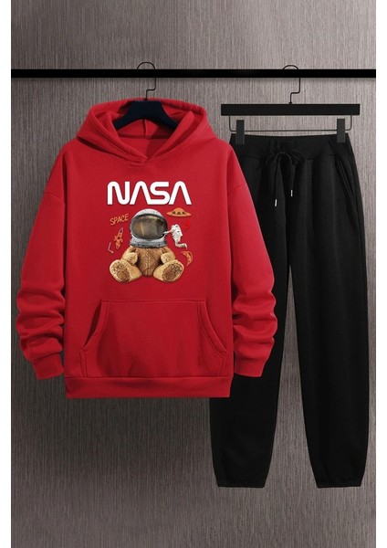 Uygun Tarz Unisex Nasabear Baskılı Eşofman Takımı