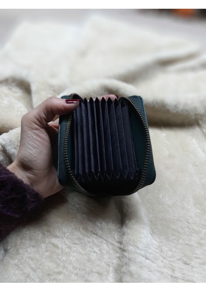 Akordiyon Cüzdan Kartlık Unisex (Içi Kumaşlı Deri)