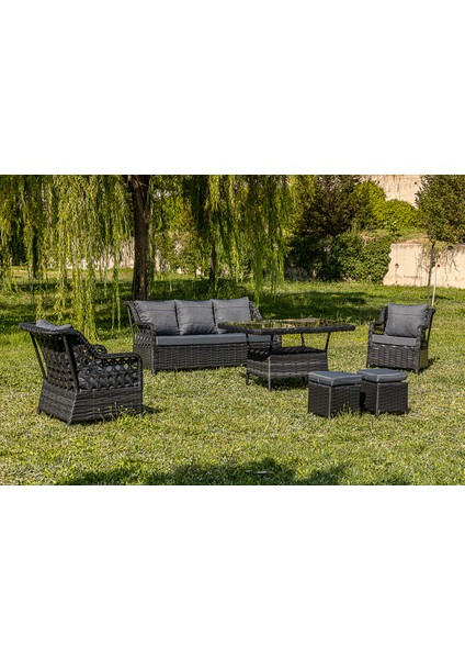 Oscar Rattan Bahçe Mobi̇lyasi 3+1+1 Masali Garanti̇li̇