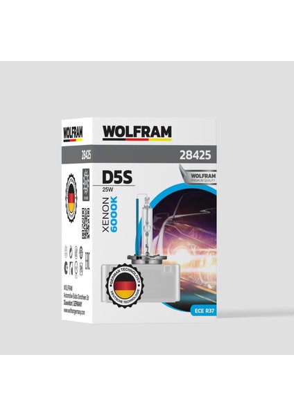 D5S Xenon Ampul Beyaz Işık 12V 25W 6000K