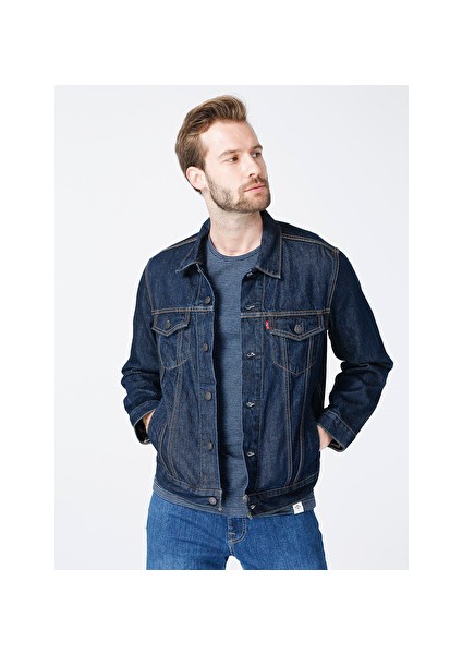 The Trucker Jacket Rockr Regular Fit Erkek Denim Ceket 72334-0557 Beden: L