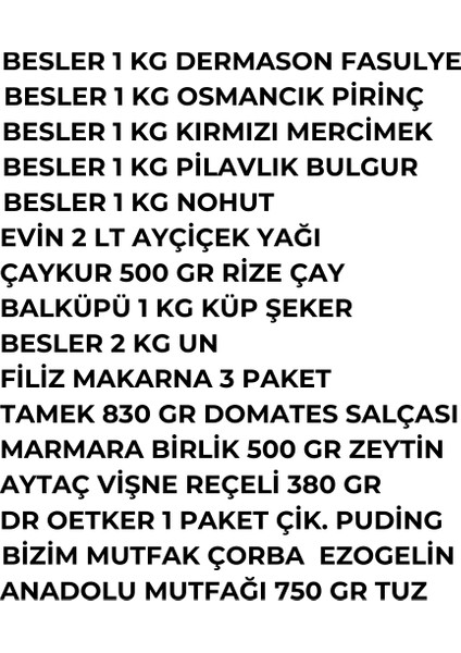 18 Parça Ramazan ve Kumanya Paketi fiyatları