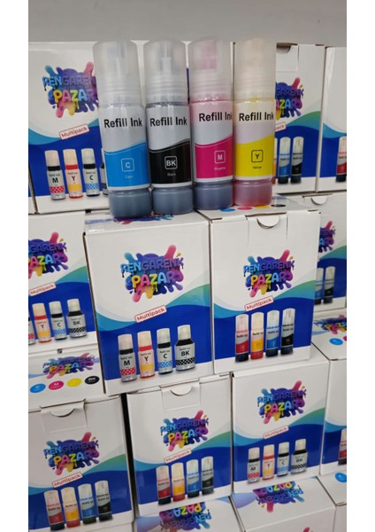 103 Mürekkep Epson L3110/L3111/L3150/L3151/L4150/L6190/L6160/L4160 KUTULU (Muadil) 4 Renk (Siyah Kırmızı Mavi Sarı fırsatları