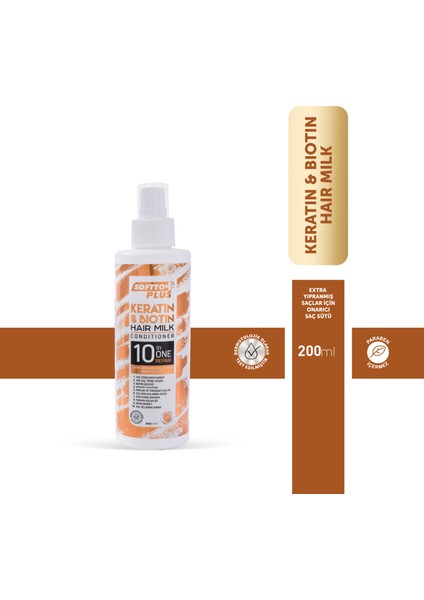 Aşırı Yıpranmış ve Saç Kaybını Azaltıcı Keratin & Biotin Saç Bakım Sütü 250 ml