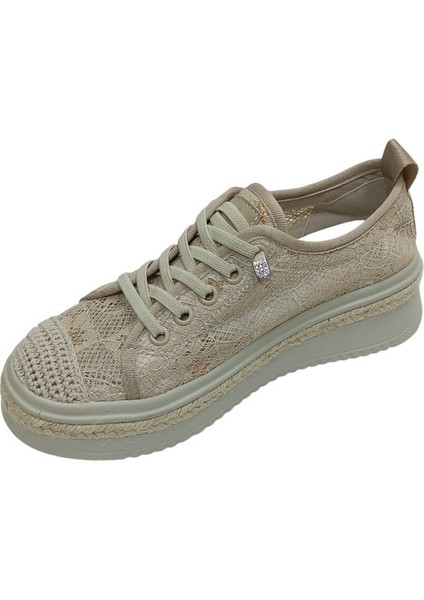 Bej Kadın Triko Neaker Spor Ayakkabı modelleri