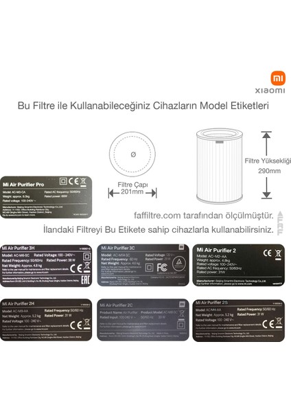 Mi Smart Home Air Purifier Pro/2/2s/2h/3h Akıllı Hava Temizleyici - Yedek Anti Formaldehydre Filtre (%100 Ithal A+ Kalite)