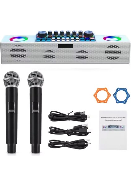 Mini Dj Ses Mikseri Canlı Yayın Ses Kartı Controller Dj Setup Başlangıç Karaoke Çift Mikrofo