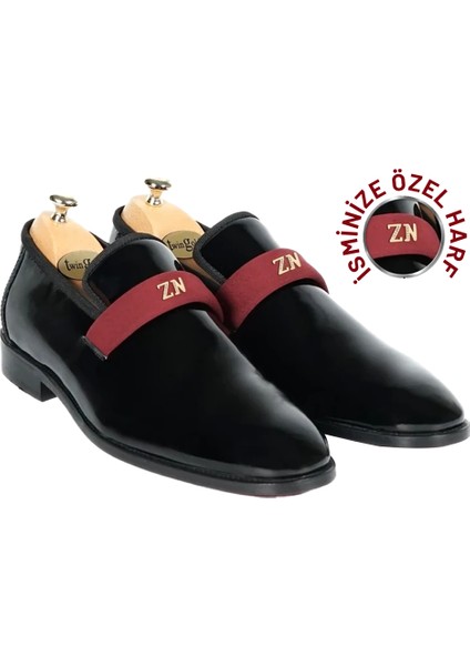 Kişiye Özel Altın Harfli Erkek Smokin Ayakkabısı