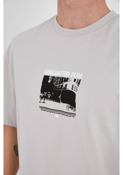 Unisex Baskılı Bisiklet Yaka Tshirt fırsatları